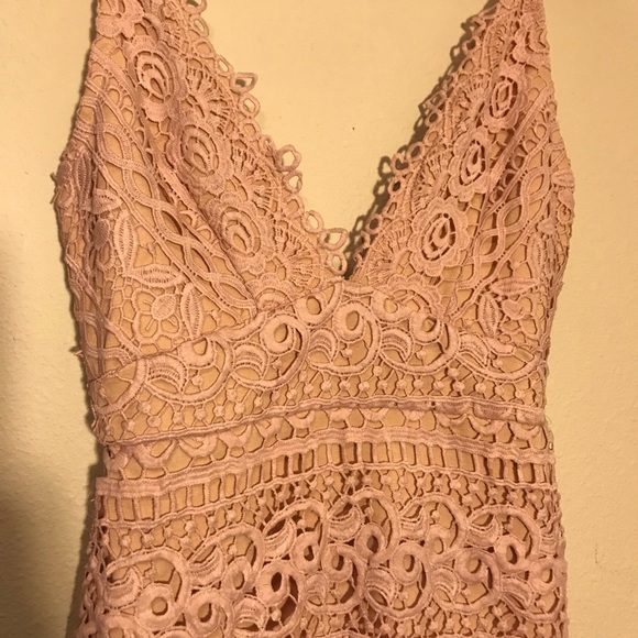 LUSH Dress | Pink Lace Dress - Picture 3 of 6